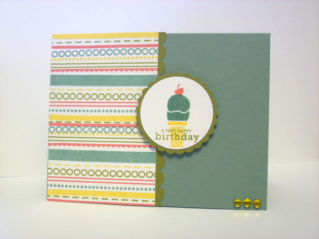I used the FauxRibbon set to make my own patterned paper for this card.