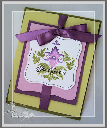 Just Because Trifold<br />
<br />
Supplies<br />
<br />
Stamps : Damask Designs<br />...