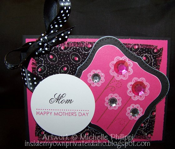 Best use of previous Papertrey set; I had some scrap fabric that matched True Black AND...