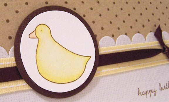 I colored my ducky with Prismacolor pencils and mineral spirits.  The image is matted with dark...