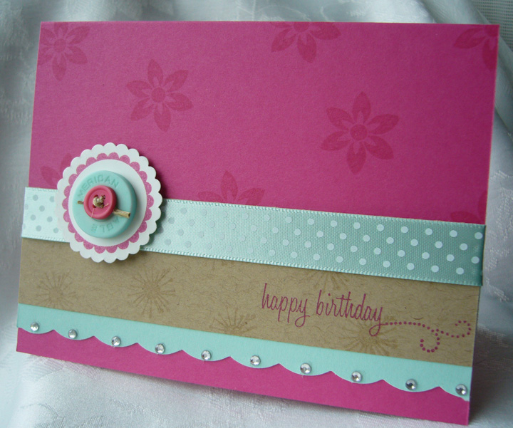 Used Boxes, Bags and Tags, Raspberry Fizz/Aqua Mist cardstock