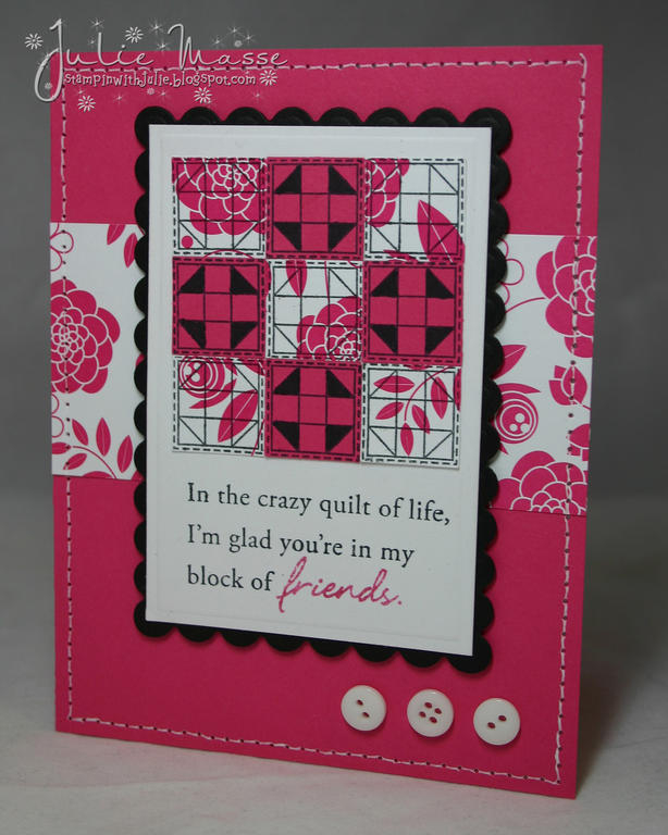 This card used the Bitty Dot sketch but I loved the bold, modern Raspberry Fizz quilt that I...