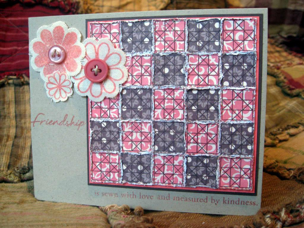 I wanted to try and make a rag quilt for a friend who made a real one for me.  I distressed the...