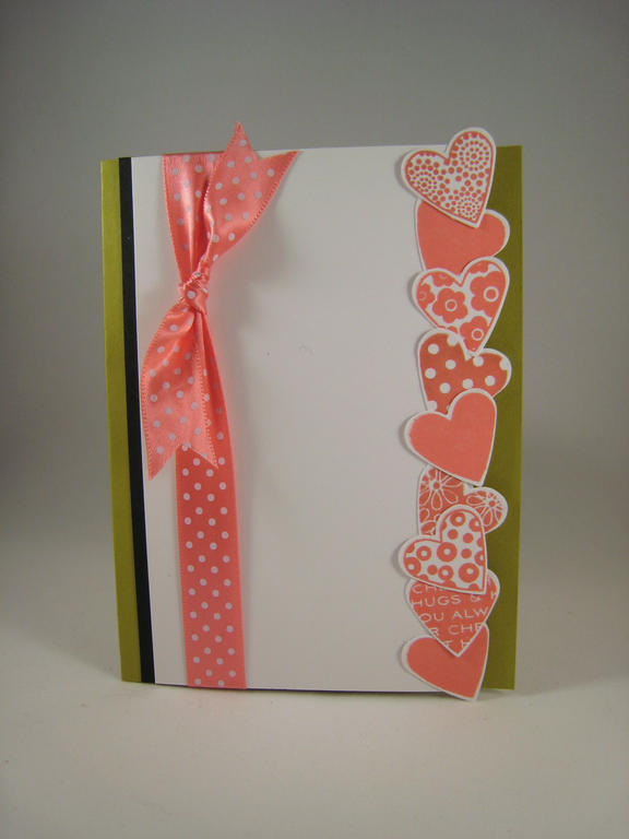 I used the small hearts in the Heart Prints set with Berry Sorbet.  I then punched them out and...