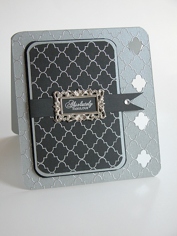 Stamps: Background Basics Retro, Mixed Messages<br />
Paper: Basic Black, Silver Shimmer<br />...