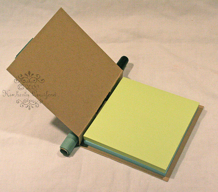 Here is the inside of the holder. The measurements for this will hold two standard Post It Note...