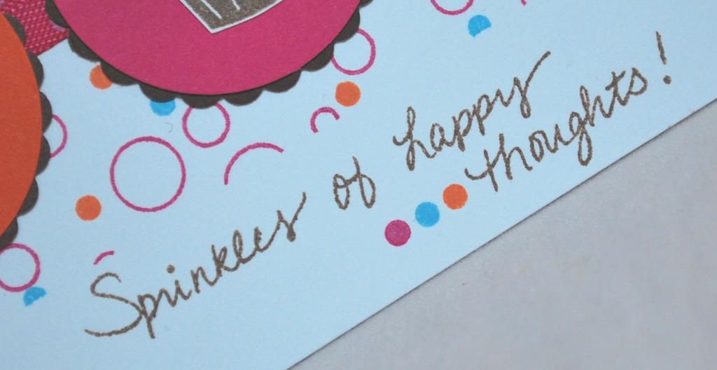 Stamps:  Handwritten Notes, It&#039;s a Celebration<br />
Ink:  Dark Chocolate, Raspberry Fizz...