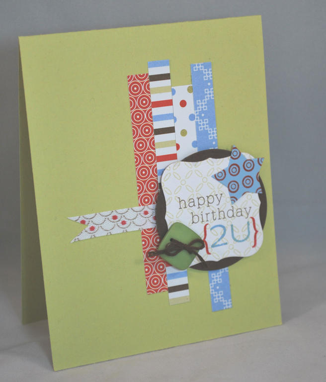 Stamps:  Background Basics - Retro, Fresh Alphabet, Birthday Basics<br />
Ink:  Spring Moss,...
