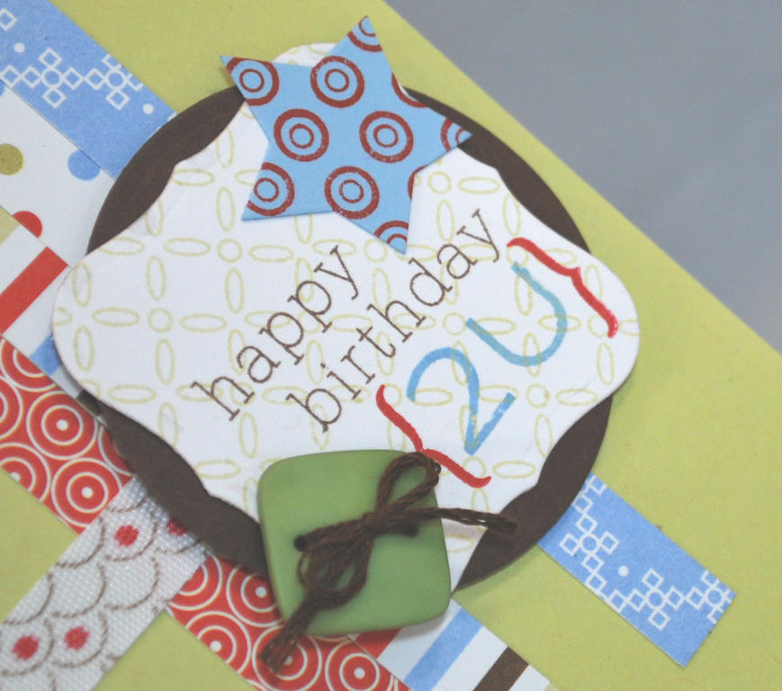 Stamps:  Background Basics - Retro, Fresh Alphabet, Birthday Basics<br />
Ink:  Spring Moss,...