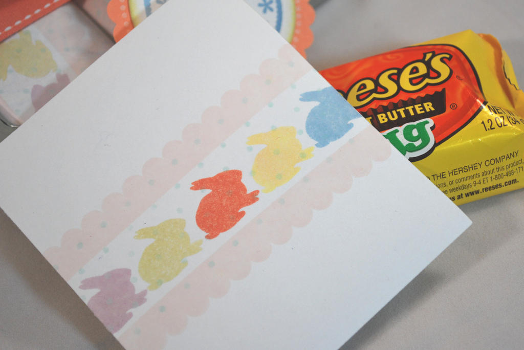 I nestled three Reese&#039;s Easter Eggs in the Nugget Tin, they fit perfectly!  I created the...