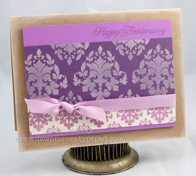 Paper: kraft, plum pudding, vintage cream, SU! orchid opulance<br />
Stamps: Damask Designs<br...