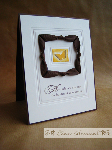 Sympathy Card using the With sympathy set. Double embossed border and fancy ribbon border - this...