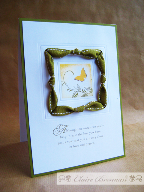 Sympathy Card using the With sympathy set. Double embossed border and fancy ribbon border - this...
