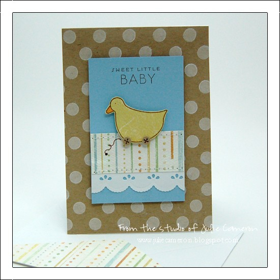 Cardstock: Kraft, Spring Rain, White; PP (My Mind's Eye); Stamps: Bitty Baby Blessings,...