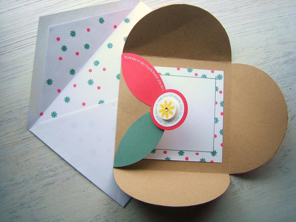 As the flaps are opened, the stamped note area is revealed.  I used a sticky note to mask off...