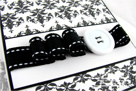 Damask Designs Pleated Ribbon Card detail<br />
Cardstock: Stampers Select White, Basic...