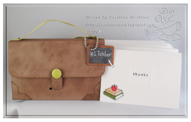 Teacher Gift - Note Cards in Backpack (using Purse-Onality Clutch Timeless Template); the stamps...