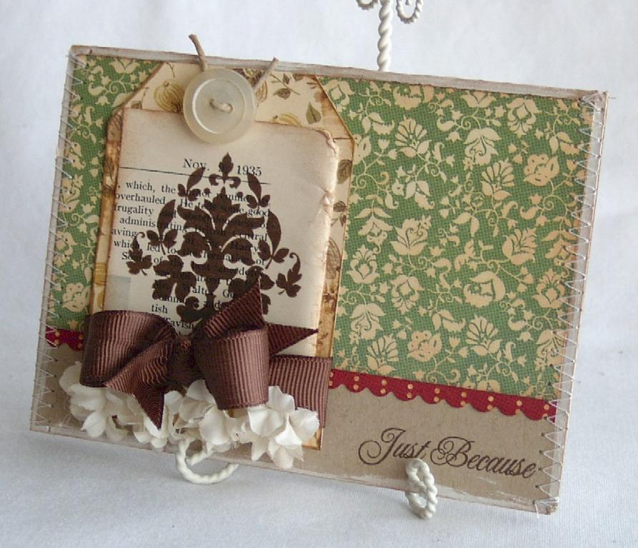 Papertrey Ink supplies used:<br />
Damask Designs stamp set<br />
Kraft cardstock<br />...