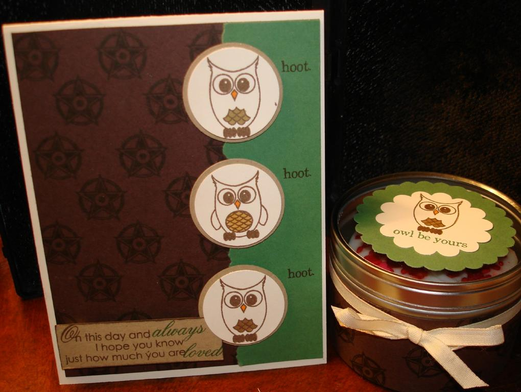 inside says....from your three little hoots  (3 kids) <br />
Husband's v-day card from the...