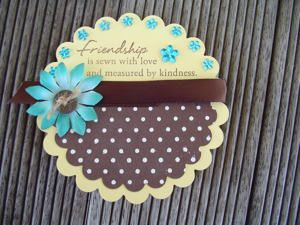 Card for color challenge using chocolate, lemon &amp; aqua.