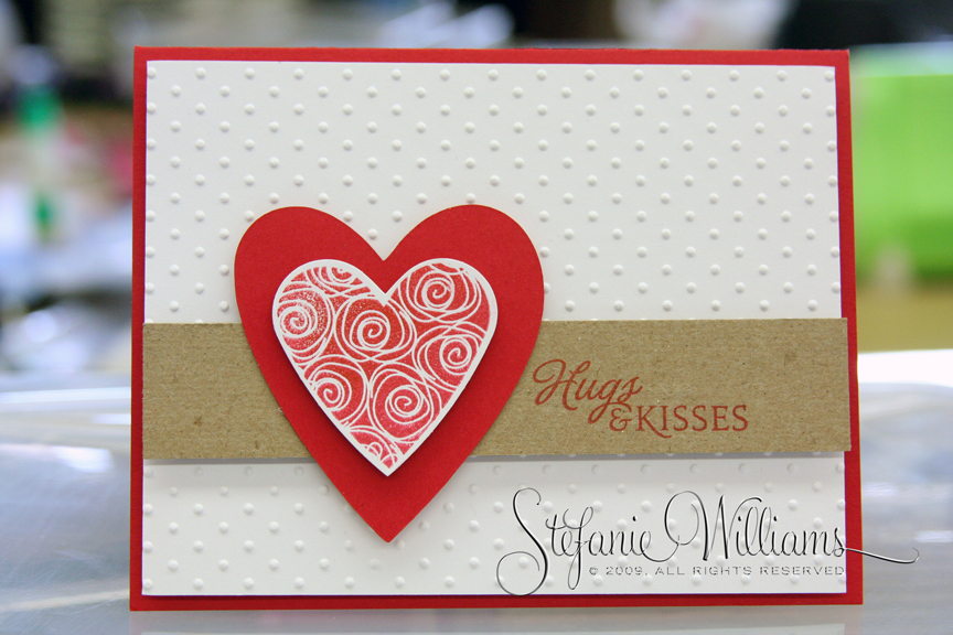 Cardstock: Stampers Select White and Pure Poppy by Papertrey Ink<br />
Stamps: Heart Prints by...