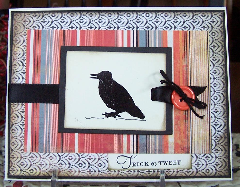halloween card using birds of a feather