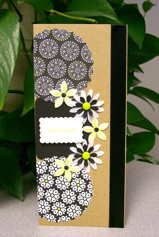 PTI patterned paper and True Black on a kraft base.  <br />
Ink used:  Lime pastel fluid chalk...