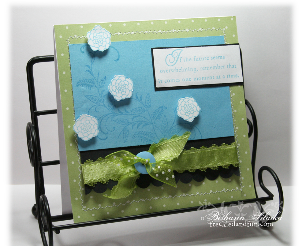 Clean and SImple - Limited Supplies *using green &amp; one button*<br />
<br />
Used...