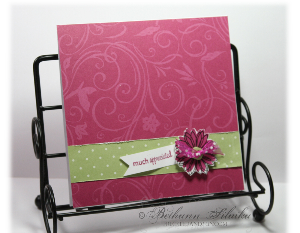 Clean and SImple - Limited Supplies *using green &amp; one button*<br />
<br />
Used With Smpathy