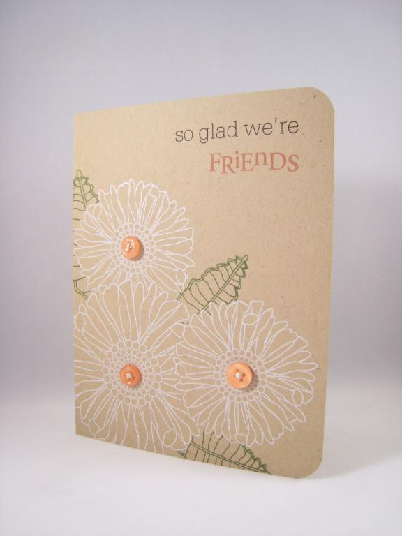 Supplies (all from PTI unless otherwise noted)<br />
Paper: Kraft<br />
Stamp Sets: Friends...