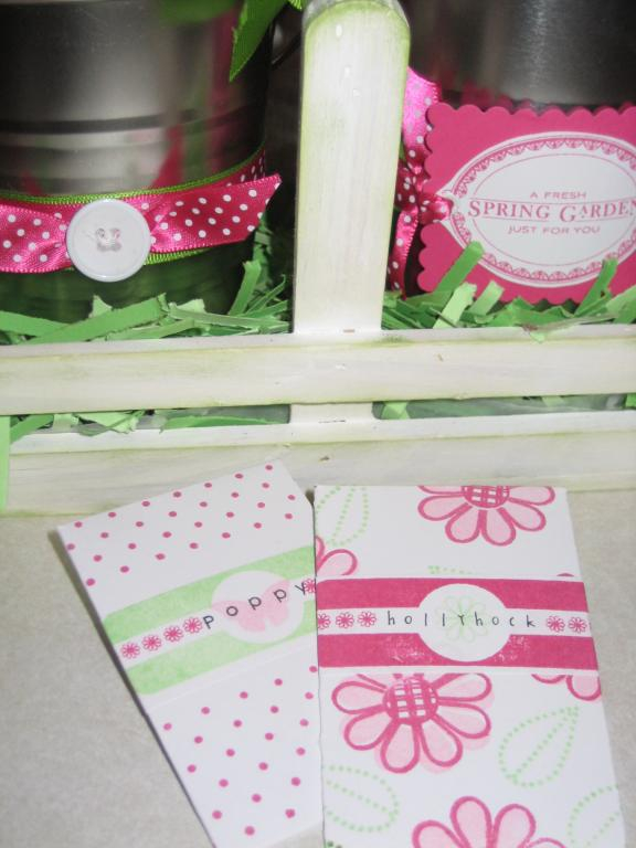 For February Blog Hop, a seed starting kit.  Tin buckets packed with a cello bag of potting...
