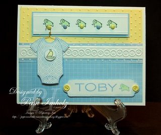 I cased this from a card I saw a while back.... but I love this new (to me) baby set!!<br />
My...