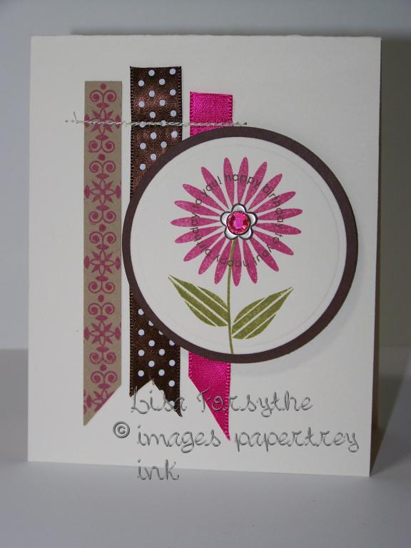 All supplies papertrey ink, raspberry fizz, dark chocolate swiss dots ribbon, stamps used:...