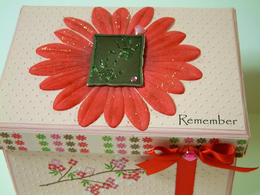 The baby card and gift box that I made were based on the bedding that was chosen for their baby...
