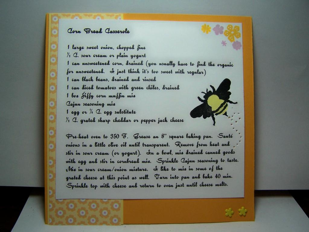 Honey Bees Recipe card