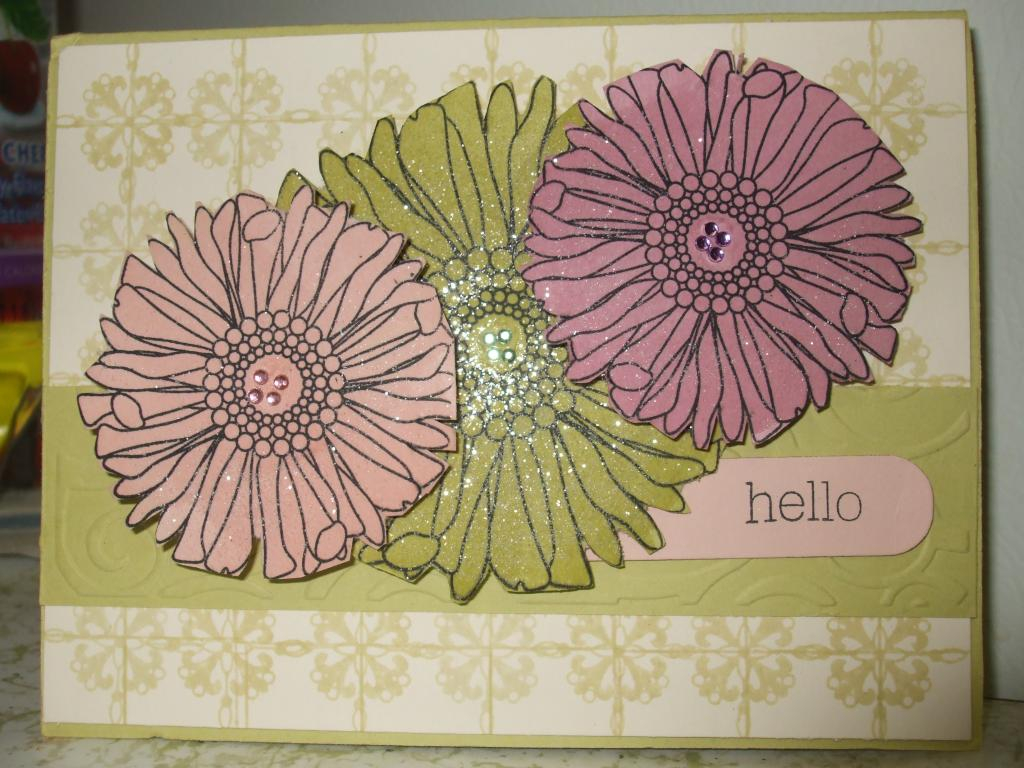 Sara's Creative Challenge using Spring moss, sweet blush and lavendar moon