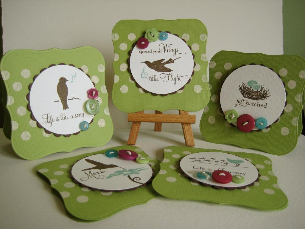Tara Simmons' March GSS entry:  Mini-notecard set diecut from largest nestabilities label...