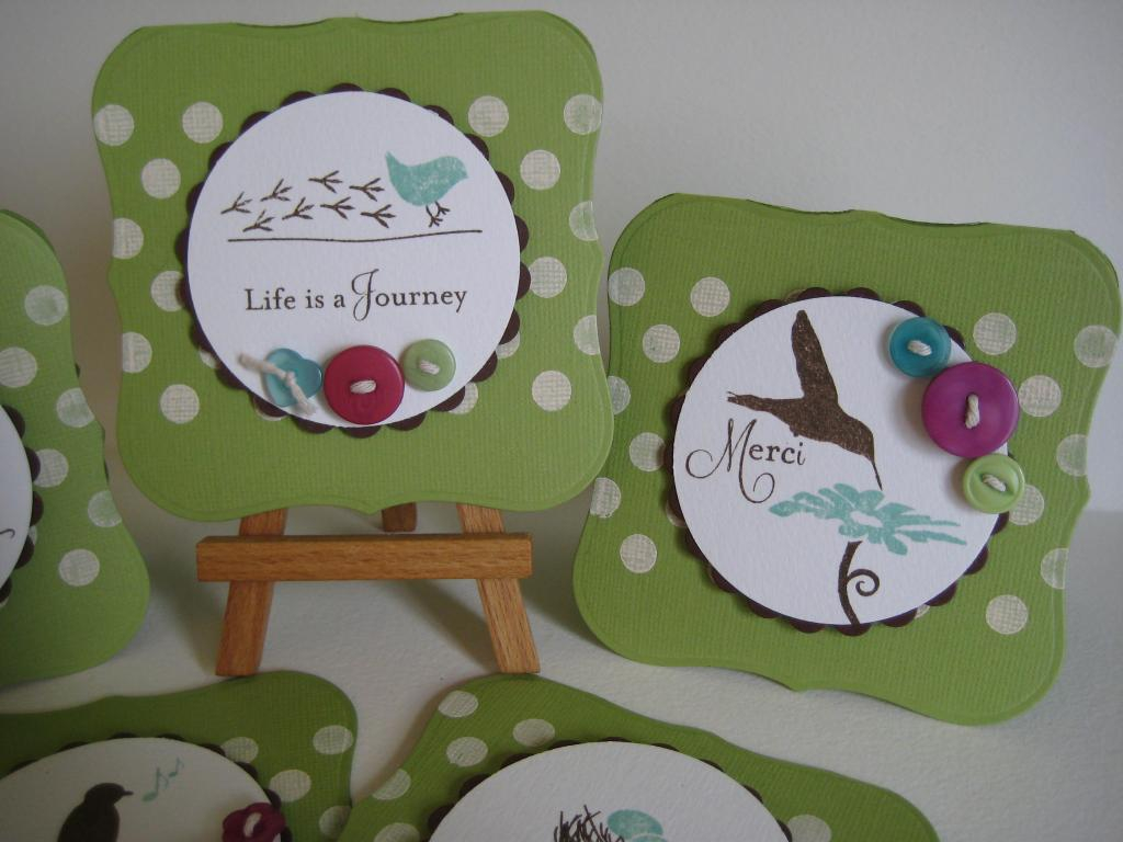 Tara Simmons' March GSS entry:  Mini-notecard set diecut from largest nestabilities label...
