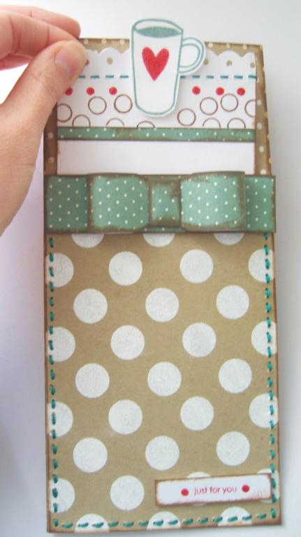 Detail shot of gift card pullout.