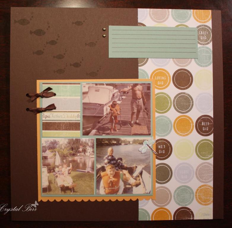 SO happy to pull out my stamps for my scrapbook pages.  I used pond life for the fish and...