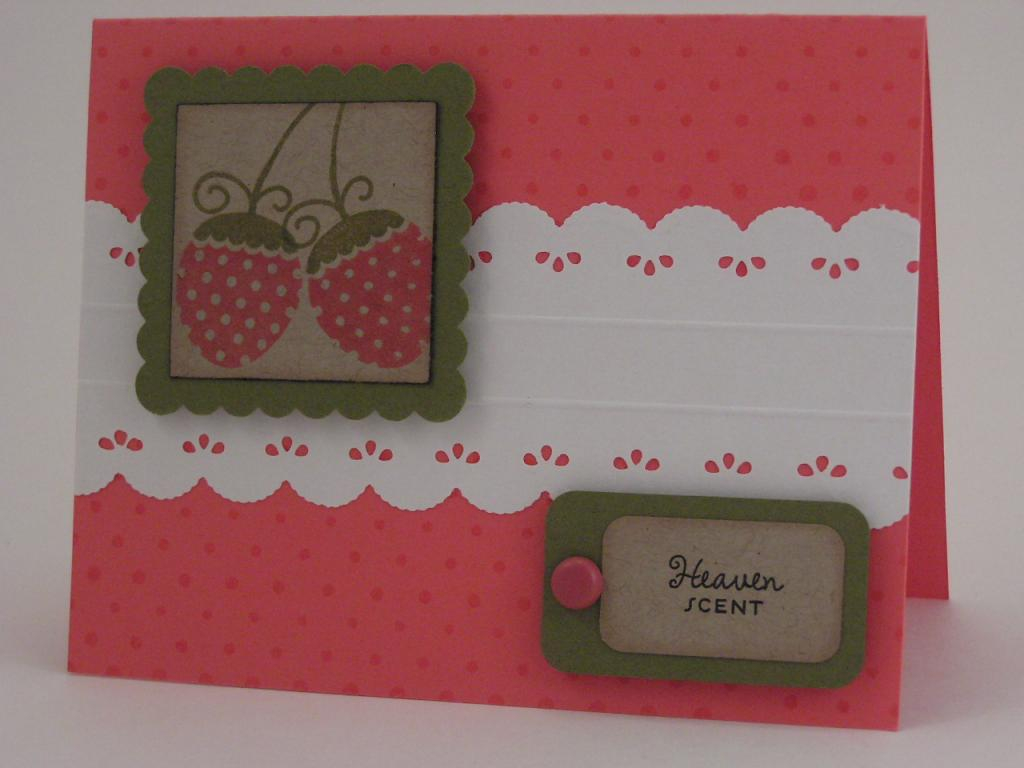 Polka Dot Basics, Favor it Baby, and Green Thumb.  Lace created with Martha Stewart embossing...