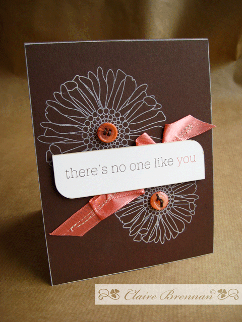 In love with this stamp set - Friends til the end. I used the Vintage cream ink on Dark...