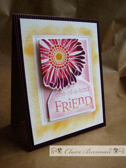 Decided to water colour the flower - I used strong pinks and oranges!! Wow - can I tell you how...