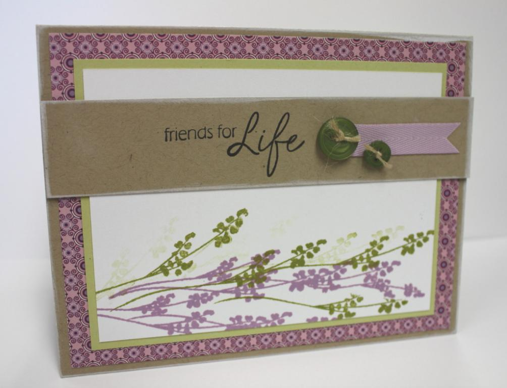 Supplies:  Life stamp set, Miss You from Mega Mixed Messages, Guidelines Patterned Paper, Kraft...