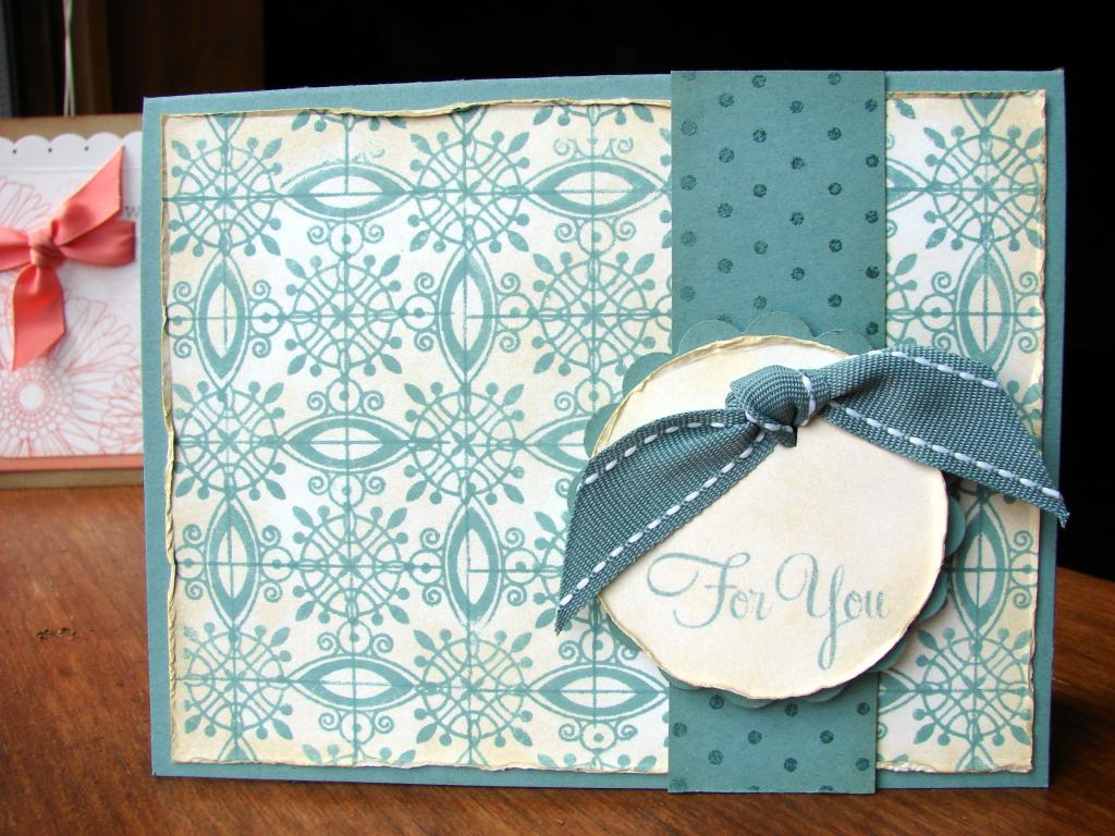 Card using Guide Lines &amp; Polka Dot Basics Stamp Sets along with Ocean Tides Cardstock,...