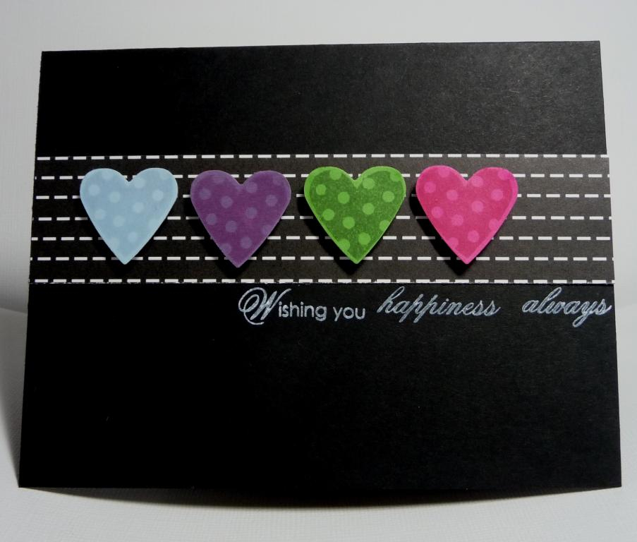 CS: true black, spring rain, plum pudding, new leaf, raspberry fizz<br />
stamps: heart prints,...
