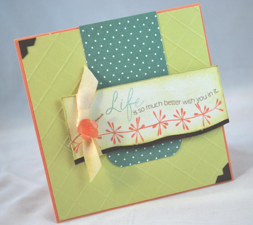 Stamps - Life; <br />
Ink - Melon Berry, Ocean Tides, Dark Chocolate, Spring Moss; <br />...