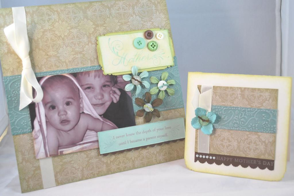 Stamps - Guide Lines Two, Mother<br />
Ink - Vintage Cream, Aqua Mist, Spring Moss, Dark...