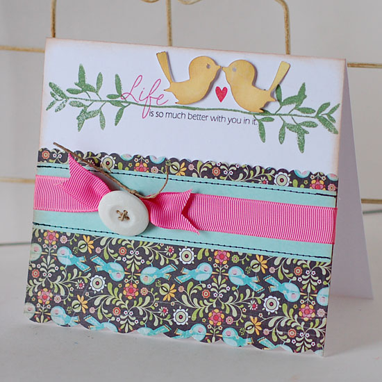 Stamps:  Life<br />
Ink:  New Leaf, Pure Poppy, True Black<br />
Cardstock:  Stamper&#039;s...