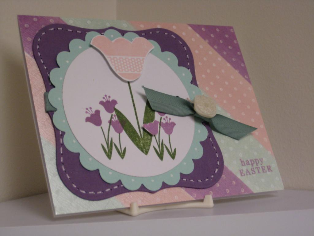 A second card I created for the March Blog Hop challenge, which was to make a background.